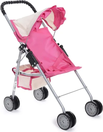 Vista 7 de fash n kolor® - Cochecito de muñeca bebé de lujo con ruedas grandes - Diseño de flores con cesta en la parte inferior - Cochecito de muñeca bebé