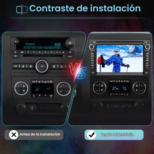 Vista 8 de Radio para Silverado Tahoe Yukon Sierra con CarPlay y cámara de respaldo