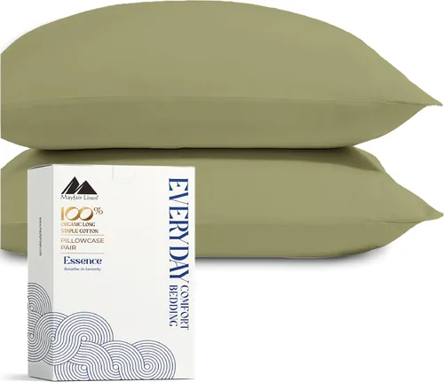 Vista 31 de Mayfair Linen Juego de sábanas de percal 100 % algodón orgánico, tamaño individual o 2 unidades, suaves y crujientes de algodón orgánico
