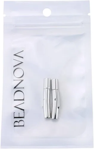 Vista 5 de BEADNOVA Extremos de cordón para hacer joyas, tapas de cuero para collar y pulsera (2 unidades / paquete, cable redondo de 0.118 in)