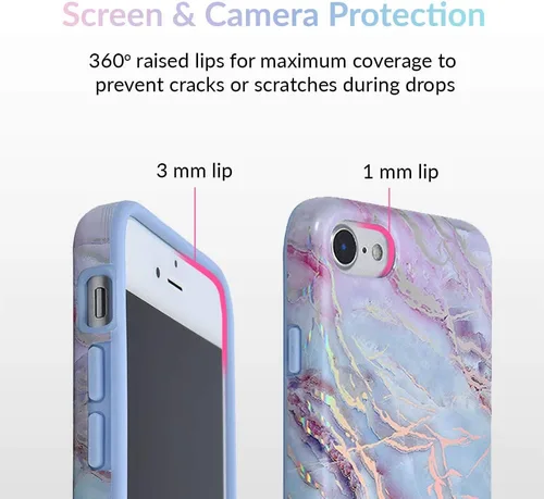 Vista 3 de Velvet Caviar - Funda protectora de gran calidad para perchone 8 y iPhone 7, Holo Moonstone