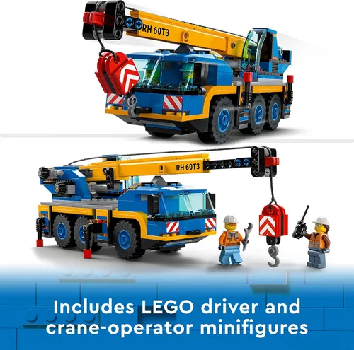 Vista 4 de Lego 60324 City Off-Road grúa, grúa y camión de juguete con ganchos, vehículo de juguete para construir para niños y niñas a partir de 7 años