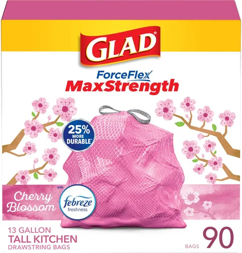 Vista 19 de Glad ForceFlex MaxStrength - Bolsas de basura para cocina, 13 galones, Bahama Bliss Febreze, 90 unidades (el paquete puede variar)