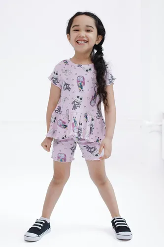 Vista 2 de Disney Conjunto de camiseta acanalada y pantalones cortos de ciclismo para recién nacidos a niños grandes (0-3 meses - 14-16)