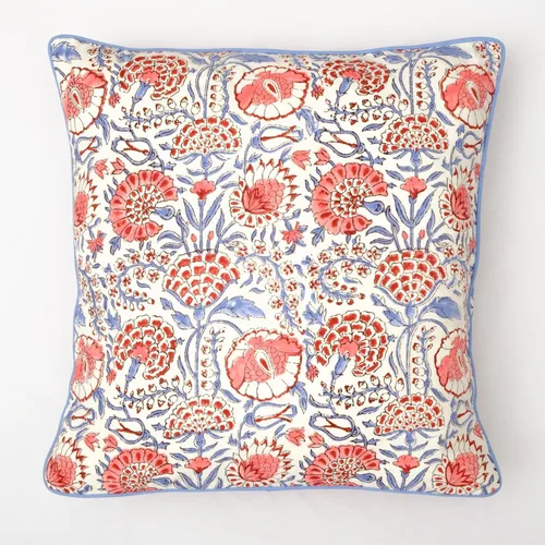 Vista 23 de Ridhi Juego de 2 fundas de almohada decorativas de 16 x 16 pulgadas con estampado de bloques de color azul aguamarina para sala de estar