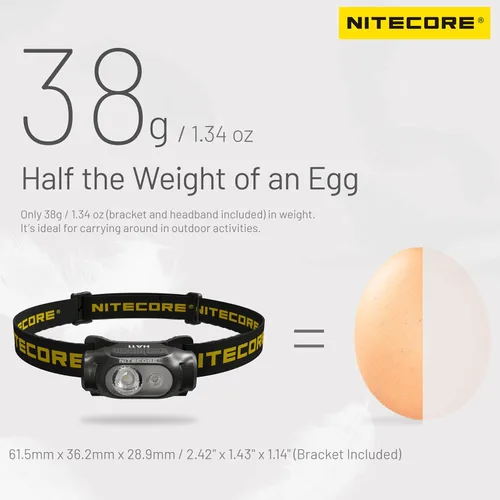 Vista 3 de Nitecore HA11 240 lúmenes Ultra Ligero AA Faro de doble haz etiqueta para faros delanteros (diadema normal)