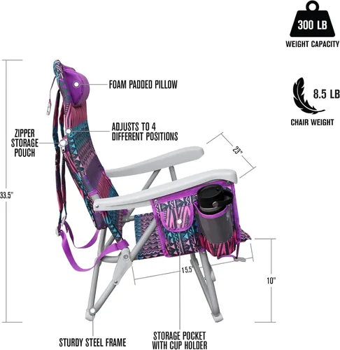 Vista 6 de Hurley - Silla de playa tipo mochila talla única rosa violeta