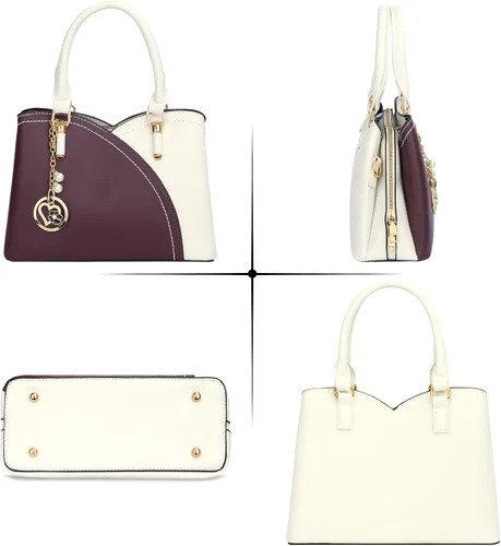 Vista 3 de KKXIU Monederos y bolsos de mano con triple compartimento para mujer, bolso de mano con asa superior