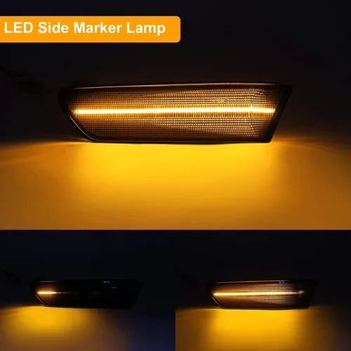 Vista 2 de Luces LED de señalización de giro laterales compatibles con G35 2D Coupé 2003-2007 / para Skyline V35 Coupe 2002-2007, lámparas de marcadores