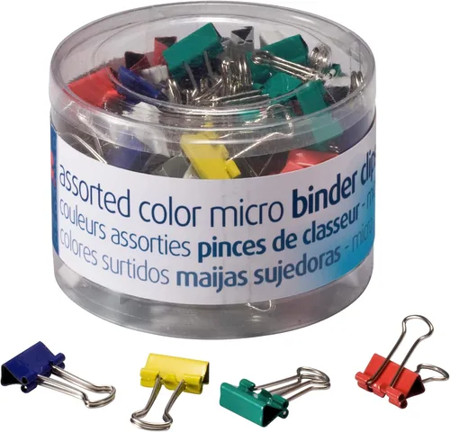 Vista 17 de Officemate Clips pequeños para carpeta, colores surtidos, 36 clips por tina (31028)