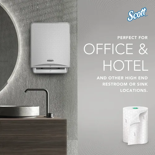 Vista 5 de Scott Professional Toallas de papel duro de alta capacidad, a granel (25700), enrolladas duras, diseño elevado, bolsillos de absorción, blanco