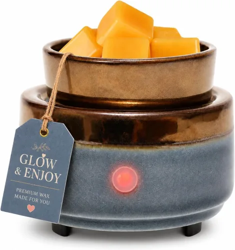 Vista 10 de kobodon Calentador de cera de cerámica para derretir – Calentador de cera eléctrico 3 en 1 - Quemador de velas de fragancia para tartas de cera
