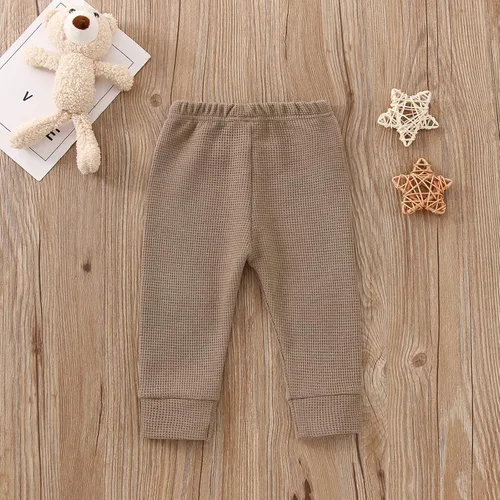Vista 5 de Pantalones deportivos para bebés, niños y niñas, pantalones casuales de gofre, pantalones de harén unisex para bebés