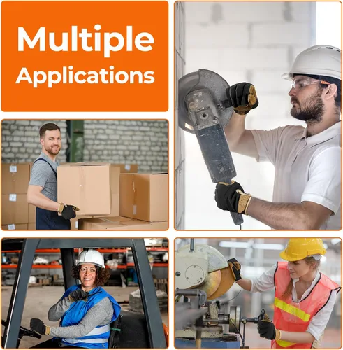 Vista 6 de HANDLANDY Guantes de trabajo para hombre y mujer, guantes de trabajo de mecánicos de uso general con pantalla táctil, guantes de trabajo flexibles