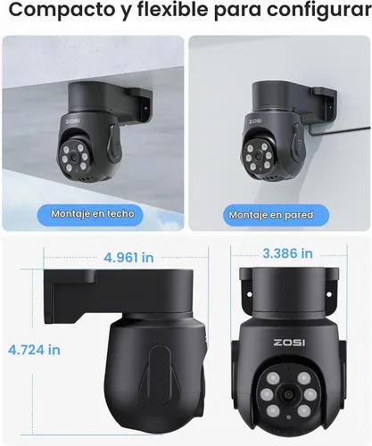 Vista 9 de ZOSI Sistema DVR de seguridad de 8CH 5MP con cámara de audio de inclinación
