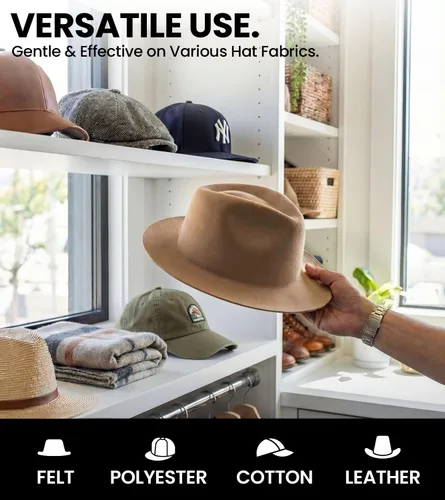 Vista 4 de EVEO Hat Cleaner for Baseball Caps - Hat Cleaning Kit Sweat Stain Remover & Deordorizer Hat Saver for Felt, Cowboy & Caps