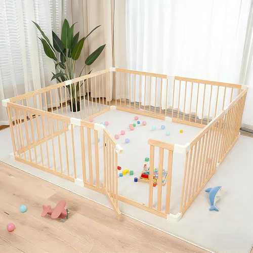 Vista 8 de Corralito portátil para bebés, corralito para bebés y niños pequeños, corralito para niños pequeños de 1 a 3 años, valla para bebés, área de juego