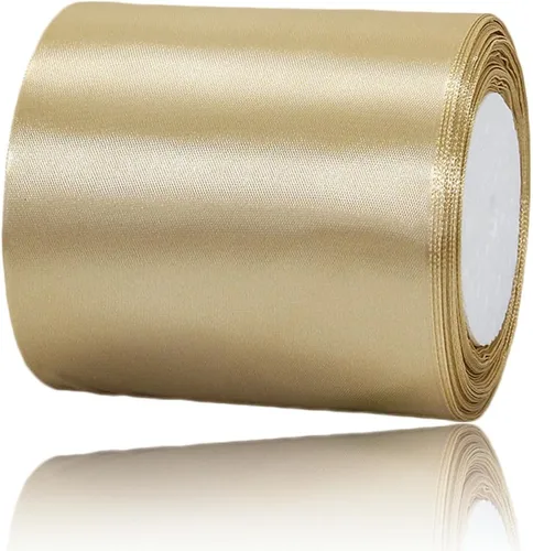 Vista 55 de Cinta de Satén Beige de Color Sólido, 1-1/2 Pulgadas x 25 Yardas, Cinta de Satén de Tela para Envolver Regalos, Manualidades, Hacer Lazos
