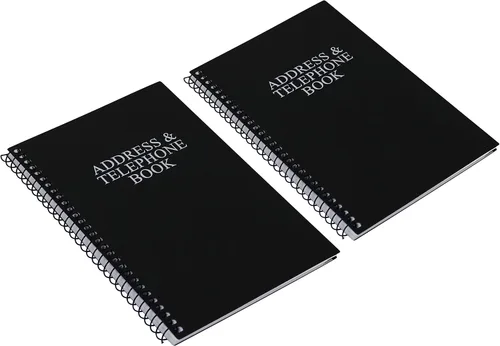 Vista 8 de Iconikal Libreta de direcciones y teléfono, negro, paquete de 2