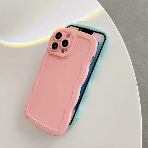 Vista 8 de Funda para iPhone 13 Mini, iPhone 13 Mini, forma de marco de onda rizada, a prueba de golpes, funda protectora de silicona suave para iPhone 13 Negro