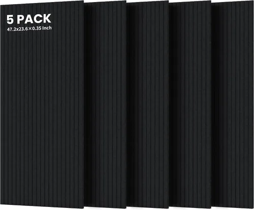 Vista 27 de TO-TH Juego de 4 paneles de pared insonorizados de 47.2 x 23.6 pulgadas con aspecto de madera, absorben el sonido, paneles acústicos grandes