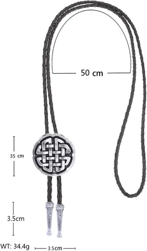 Vista 405 de Jeilwiy Corbata de bolo para hombre, corbata de vaquero occidental, collar de corbata de bolo dorado, corbata de cuero, corbata de Halloween