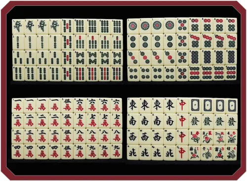 Vista 3 de Juego chino de Mahjong Mah Jong, juego de mesa de 144 azulejos, entretenimiento para viajes, fiesta, juego familiar, regalo