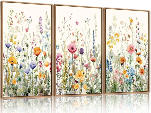 Vista 126 de FWIEXA Juego de Arte de Lienzo Bohemio Enmarcado para Pared, Cuadros Botánicos Verde Salvia Decoración de Pared, Impresiones de Arte de Plantas