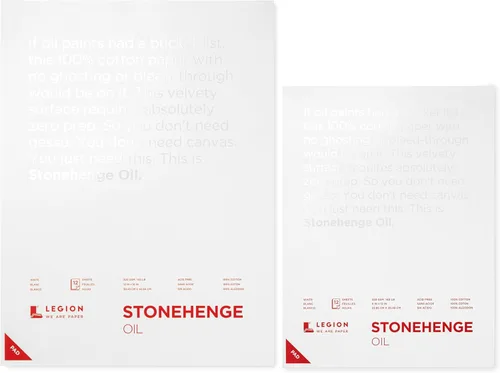 Vista 8 de Stonehenge Aceite 11.29 oz 9x12 Almohadilla Blanca, 12 Hojas