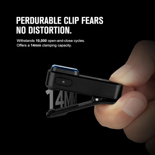 Vista 6 de OLIGHT Oclip linterna recargable EDC de 300 lúmenes con fuentes duales, luz de bolsillo compacta con clip, conveniente carga USB C, luces magnéticas