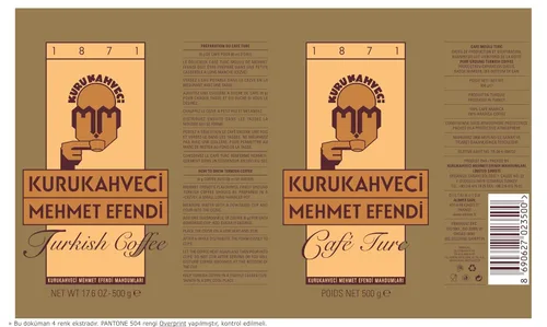 Vista 4 de KURUKAHVECI MEHMET EFENDI Café turco, granos arábica, molido tostado, rico aroma, fresco, de cuerpo medio a pesado, sabor original desde 1871
