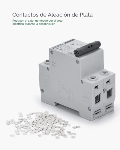 Vista 6 de Interruptor de Circuito en Miniatura AC, Interruptor de Circuito de 6 Amp 120V/240V de 2 Polos para Montaje en Riel DIN, Desconexión de CA Solar