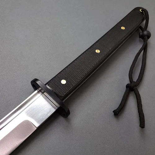 Vista 4 de Musha Samurai Wakizashi táctico hecho a mano de 31 pulgadas con hoja de espiga completa de acero al carbono 1045. para colecciones