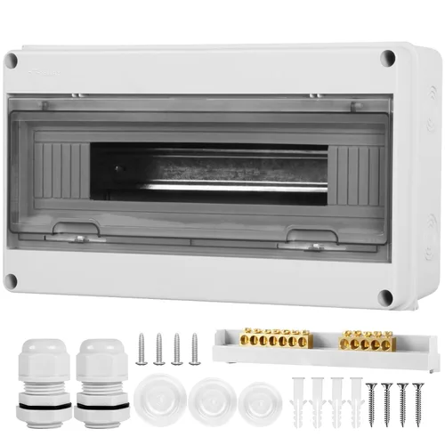 Vista 8 de Caja de Protección de Distribución Impermeable, Caja Eléctrica de Disyuntores de Plástico ABS y Cubierta Transparente IP65, para Disyuntor de Pared