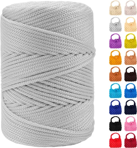 Vista 27 de Cordón de macramé de poliéster de 1/8 pulgadas x 169 metros, cordón de macramé trenzado de polipropileno, hilo de poliéster para tejer bolsos