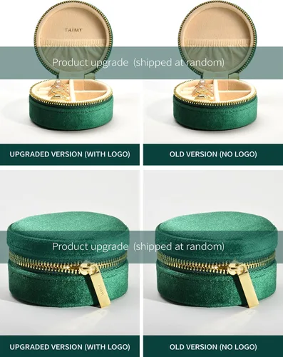Vista 9 de TAIMY Joyero de viaje de terciopelo, estuche redondo y pequeño de joyería de viaje para mujeres y niñas, mini cajas organizadoras de viaje