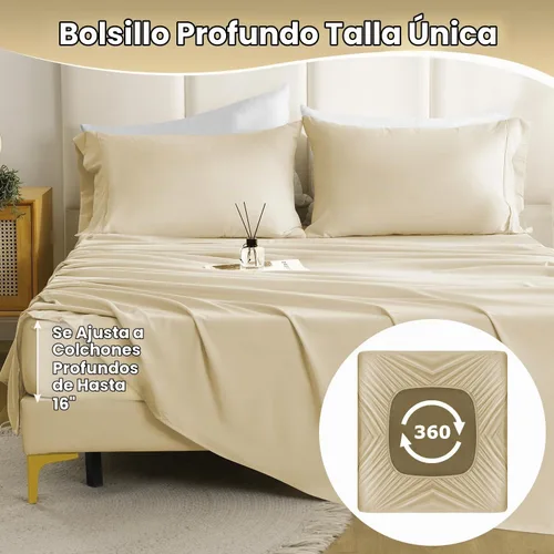 Vista 2 de CozySmile Juego de Sábanas Suaves como Seda Twin XL - Sábanas de Microfibra Transpirable Refrescante de Lujo de 3 Piezas, Bolsillo Profundo de 16