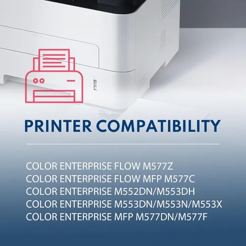 Vista 2 de 508X - Cartuchos de tóner remanufacturados, paquete de 4 cartuchos de tóner de alto rendimiento BK/C/Y/M (con chip), repuesto para HP 508X funciona