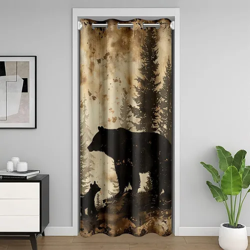 Vista 15 de jejeloiu Cow Skull Door Curtain for Doorway Privacy 34x80 Inch 1 Panel Kids Longhorn Skull Closet Cover for Boys Girls Teens Western Desert Room