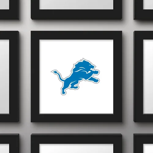 Vista 3 de Gallery Pops NFL Detroit Lions - Arte de pared de marca primaria, versión enmarcada negra, 12 x 12 pulgadas