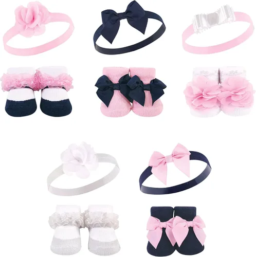 Vista 52 de Hudson Baby Conjunto de regalo de diadema y calcetines para niña