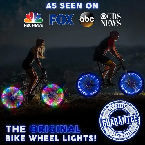 Vista 4 de Activ Life Luces LED para rueda de bicicleta con pilas incluidas. Obtén 100% más brillantes y visibles desde todos los ángulos para la máxima