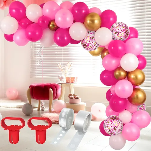 Vista 3 de Kit de guirnalda de arco de globos de Navidad de 129 piezas con globos de confeti rojo y verde para Navidad, invierno, boda, compromiso