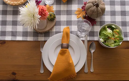 Vista 6 de DII Colección de Mesa a Cuadros Pesada con Flecos, Camino de Mesa, 14x72 pulgadas, Gris 2-Gris