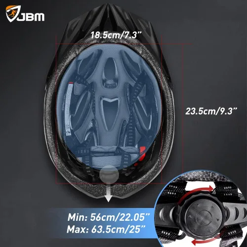 Vista 8 de JBM Casco de bicicleta, casco de bicicleta para hombres y mujeres, casco de bicicleta para adultos con visera