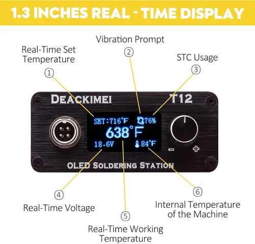 Vista 6 de Estación de soldador inalámbrico para batería Dewalt 20V Max, temperatura ajustable, suspensión automática y protección de bajo voltaje, conversión