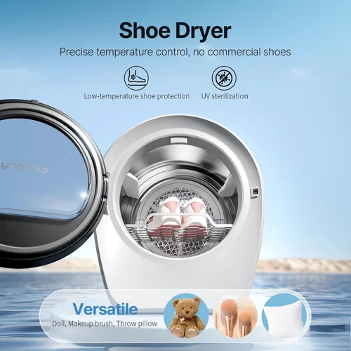Vista 4 de S3 Secadora de ropa compacta de 1.0 pies cúbicos de capacidad, 110 V, 1050 W, secadora portátil con tambor de acero inoxidable, 8 modos de secado