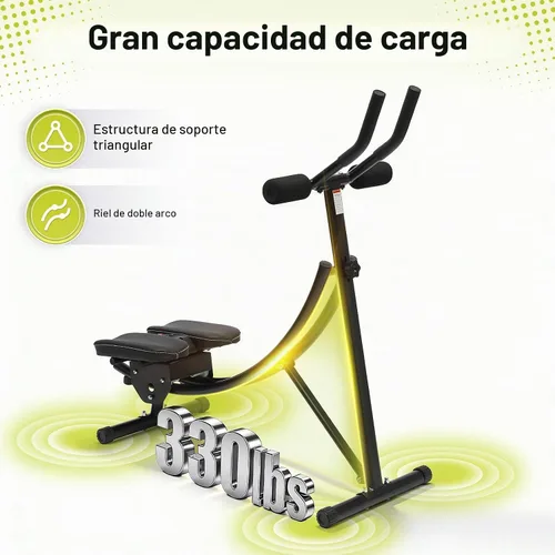 Vista 6 de Abdominal Crunch Coaster, Height Adjustable Ab Trainer Abdominal Whole with LCD Monitor & Six Silent Rollers, Body Workout Machine for Home