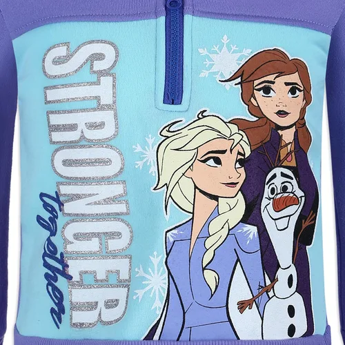 Vista 5 de DISNEY Frozen Girls Half Zip Up Hoodie for Toddler and Little Kids - Purple