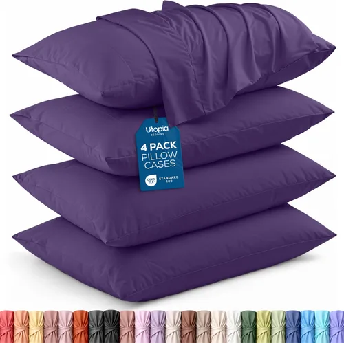Vista 11 de Utopia Bedding - Juego de 2 fundas de almohada tamaño estándar, con cierre de sobre, tela de microfibra cepillada suave, resistentes al encogimiento